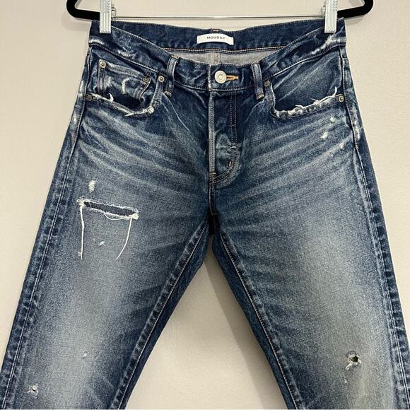 MOUSSY Rare Japanese Vintage Kelley Distressed Mid Rise Tapered Jeans Size 27 - Picture 4 of 12